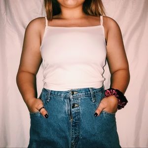90S WHITE TANK CAMISOLE CROP TOP